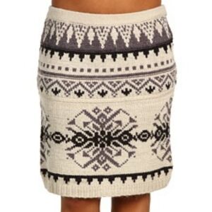 Stetson Size S Sweater Skirt Cream & Gray Southwest Native Blanket Print Winter